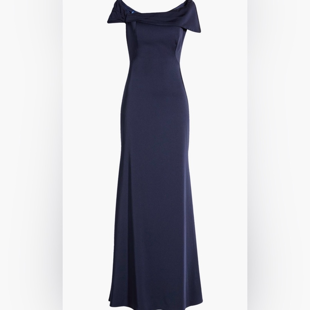 La Femme Simply Chic Off The Shoulder Gown